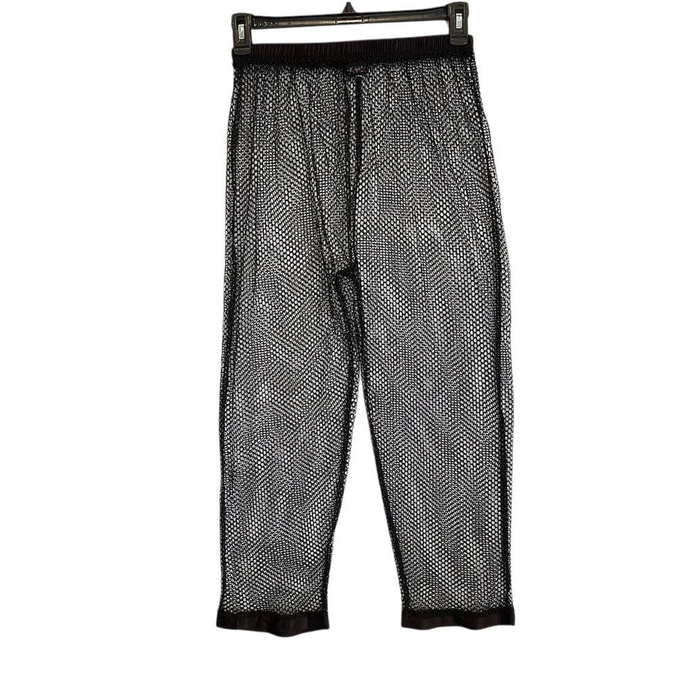 Fredericks Women's Black Mesh See-Through Pants‎ Party/Cocktail